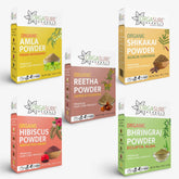 Amla, Reetha, Shikakai, Bhringraj and Hibiscus Powder for Hair Care - Combo Pack of 5 - Each 200g